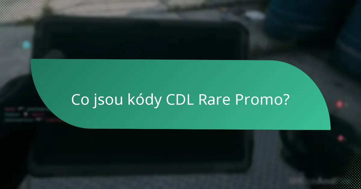 Jak mohu najít kódy CDL Rare Promo?