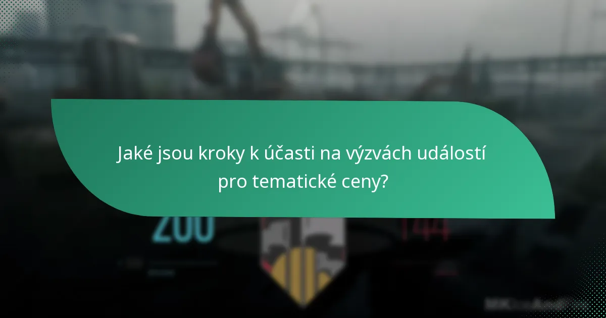 Jaké jsou kroky k účasti na výzvách událostí pro tematické ceny?