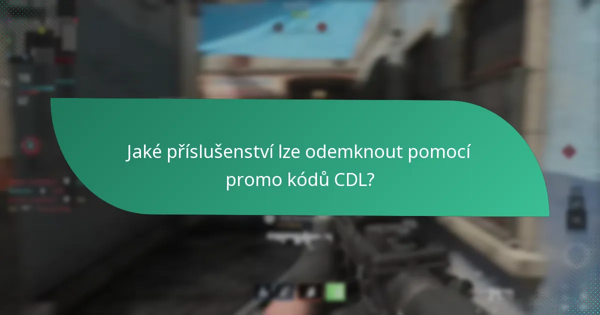 Jaké příslušenství lze odemknout pomocí promo kódů CDL?